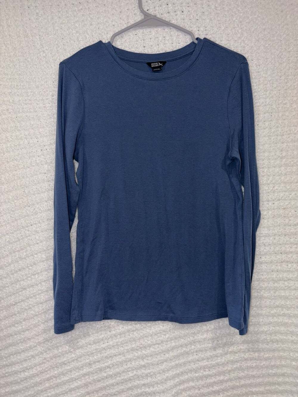 Eddie Bauer Mountainside Crewneck Tee Size M Blue Long-Sleeve